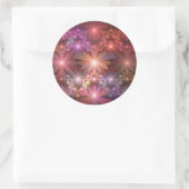 Bed van bloemen kleurrijke, dunne Abstracte fracta Ronde Sticker (Tas)