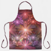 Bed van bloemen kleurrijke, dunne Abstracte fracta Schort (Voorkant)