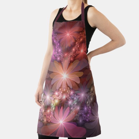 Bed van bloemen kleurrijke, dunne Abstracte fracta Schort (Insitu)