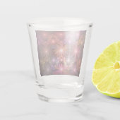 Bed van bloemen kleurrijke, dunne Abstracte fracta Shot Glas (Achterkant)