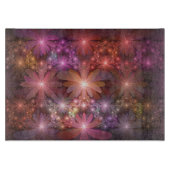 Bed van bloemen kleurrijke, dunne Abstracte fracta Snijplank (Voorkant)