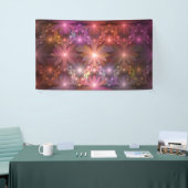 Bed van bloemen kleurrijke, dunne Abstracte fracta Spandoek (Beurs)