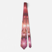 Bed van bloemen kleurrijke, dunne Abstracte fracta Stropdas (Voorkant)