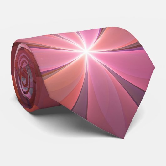 Bed van bloemen kleurrijke, dunne Abstracte fracta Stropdas (Opgerold)