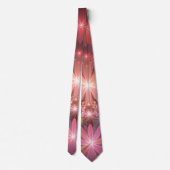 Bed van bloemen kleurrijke, dunne Abstracte fracta Stropdas (Achterkant)