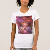 Bed van bloemen kleurrijke, dunne Abstracte fracta T-shirt (Voorkant)