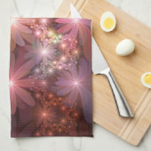 Bed van bloemen kleurrijke, dunne Abstracte fracta Theedoek (Quarter Fold)