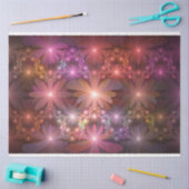 Bed van bloemen kleurrijke, dunne Abstracte fracta Tissuepapier (Craft)