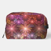 Bed van bloemen kleurrijke, dunne Abstracte fracta Toilettasje (Achterkant)