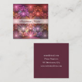 Bed van bloemen kleurrijke, dunne Abstracte fracta Vierkante Visitekaartje (Voorkant / Achterkant)