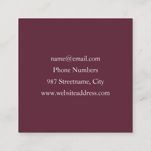 Bed van bloemen kleurrijke, dunne Abstracte fracta Vierkante Visitekaartje (Achterkant)