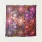 Bed van bloemen kleurrijke, dunne Abstracte fracta Wandkleed (Voorkant (horizontaal))