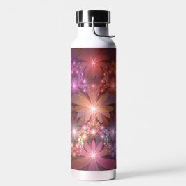 Bed van bloemen kleurrijke, dunne Abstracte fracta Waterfles