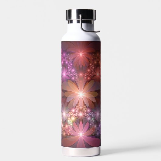 Bed van bloemen kleurrijke, dunne Abstracte fracta Waterfles (Links)