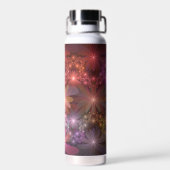 Bed van bloemen kleurrijke, dunne Abstracte fracta Waterfles (Achterkant)