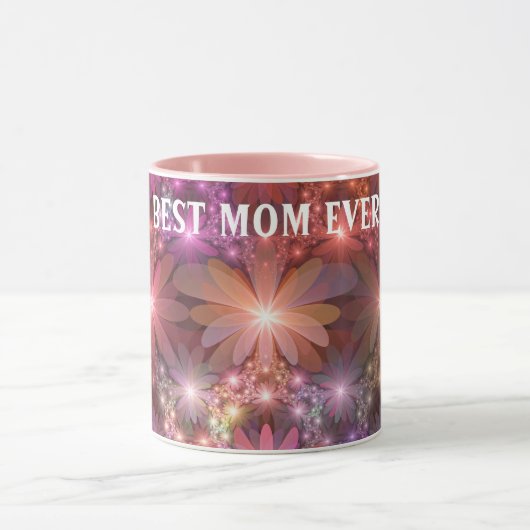 Bed van bloemen Zittig Abstract fractal Art Beste  Mok (Midden)