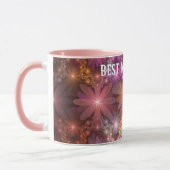 Bed van bloemen Zittig Abstract fractal Art Beste  Mok (Links)