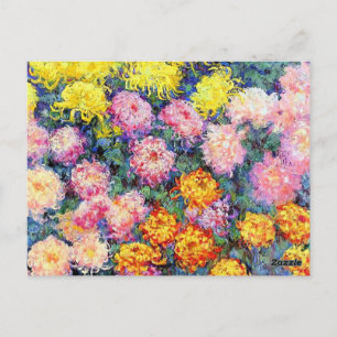 Bed van chrysanten van Monet Briefkaart