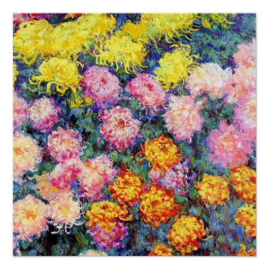 Bed van chrysanten van Monet Perfect Poster (Voorkant)