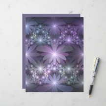 Bed van Flowers Trendy Shiny Abstract Fractal Art