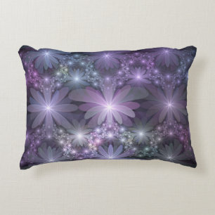 Bed van Flowers Trendy Shiny Abstract Fractal Art Accent Kussen