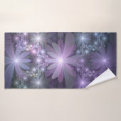 Bed van Flowers Trendy Shiny Abstract Fractal Art Badhanddoek (Badhanddoek)