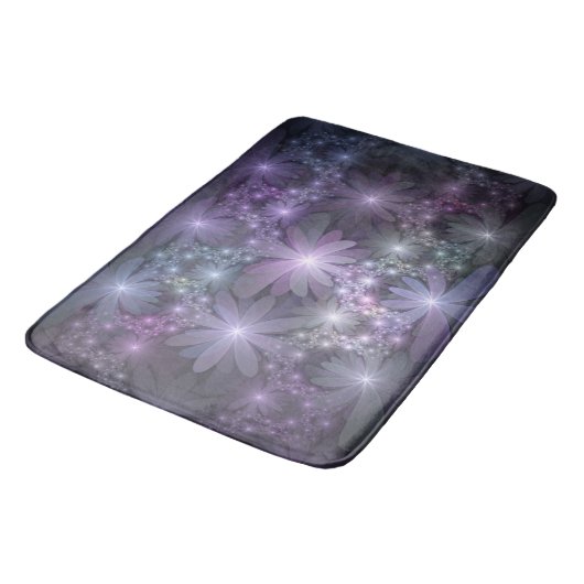 Bed van Flowers Trendy Shiny Abstract Fractal Art Badmat (Gekanteld)