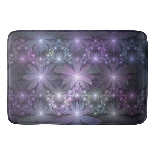 Bed van Flowers Trendy Shiny Abstract Fractal Art Badmat (Voorkant)