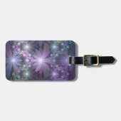 Bed van Flowers Trendy Shiny Abstract Fractal Art Bagagelabel (Voorkant horizontaal)