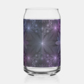 Bed van Flowers Trendy Shiny Abstract Fractal Art Blikvorm Glas (Rechts)