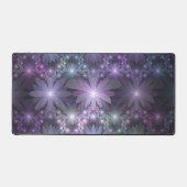 Bed van Flowers Trendy Shiny Abstract Fractal Art Bureaumat (Voorkant)