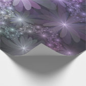 Bed van Flowers Trendy Shiny Abstract Fractal Art Cadeaupapier (Hoek)
