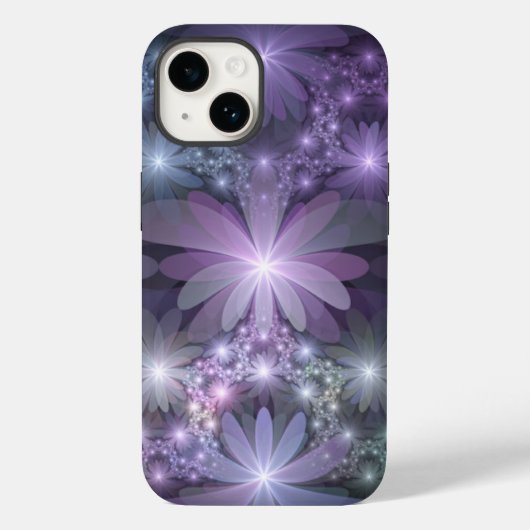Bed van Flowers Trendy Shiny Abstract Fractal Art Case-Mate iPhone Case (Achterkant)