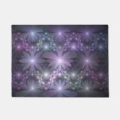 Bed van Flowers Trendy Shiny Abstract Fractal Art Deurmat (Voorkant)