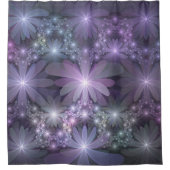 Bed van Flowers Trendy Shiny Abstract Fractal Art Douchegordijn (Voorkant)
