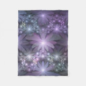 Bed van Flowers Trendy Shiny Abstract Fractal Art Fleece Deken (Voorkant)