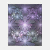 Bed van Flowers Trendy Shiny Abstract Fractal Art Fleece Deken (Voorkant)