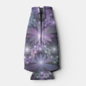 Bed van Flowers Trendy Shiny Abstract Fractal Art Flesjeskoeler (Achterkant)