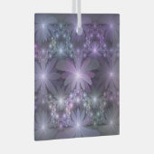 Bed van Flowers Trendy Shiny Abstract Fractal Art Glas Ornament (Voorkant Rechts)