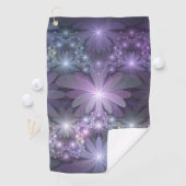 Bed van Flowers Trendy Shiny Abstract Fractal Art Golfhanddoek (Insitu)