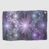 Bed van Flowers Trendy Shiny Abstract Fractal Art Golfhanddoek (Horizontaal)
