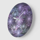 Bed van Flowers Trendy Shiny Abstract Fractal Art Grote Klok (Hoek)