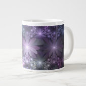 Bed van Flowers Trendy Shiny Abstract Fractal Art Grote Koffiekop (Voorkant rechts)