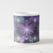 Bed van Flowers Trendy Shiny Abstract Fractal Art Grote Koffiekop (Voorkant)