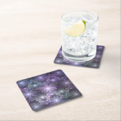 Bed van Flowers Trendy Shiny Abstract Fractal Art Kartonnen Onderzetters (Insitu)