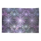 Bed van Flowers Trendy Shiny Abstract Fractal Art Kussensloop (Achterkant)