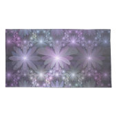 Bed van Flowers Trendy Shiny Abstract Fractal Art Kussensloop (Achterkant)