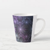 Bed van Flowers Trendy Shiny Abstract Fractal Art Latte Mok (Rechts)