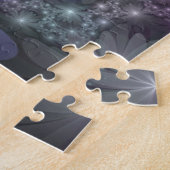 Bed van Flowers Trendy Shiny Abstract Fractal Art Legpuzzel (Zijkant)