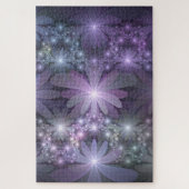 Bed van Flowers Trendy Shiny Abstract Fractal Art Legpuzzel (Verticaal)